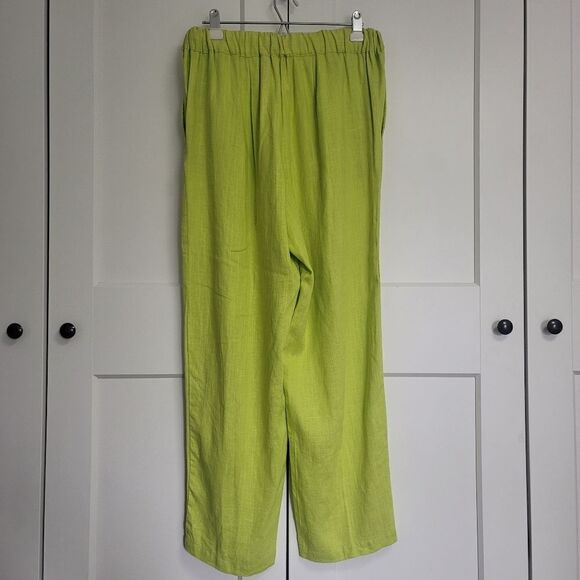 Ashley Stewart neon Green draw string elastic waist pull-on pants , size 12 - Picture 8 of 9